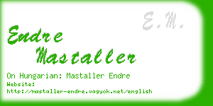 endre mastaller business card